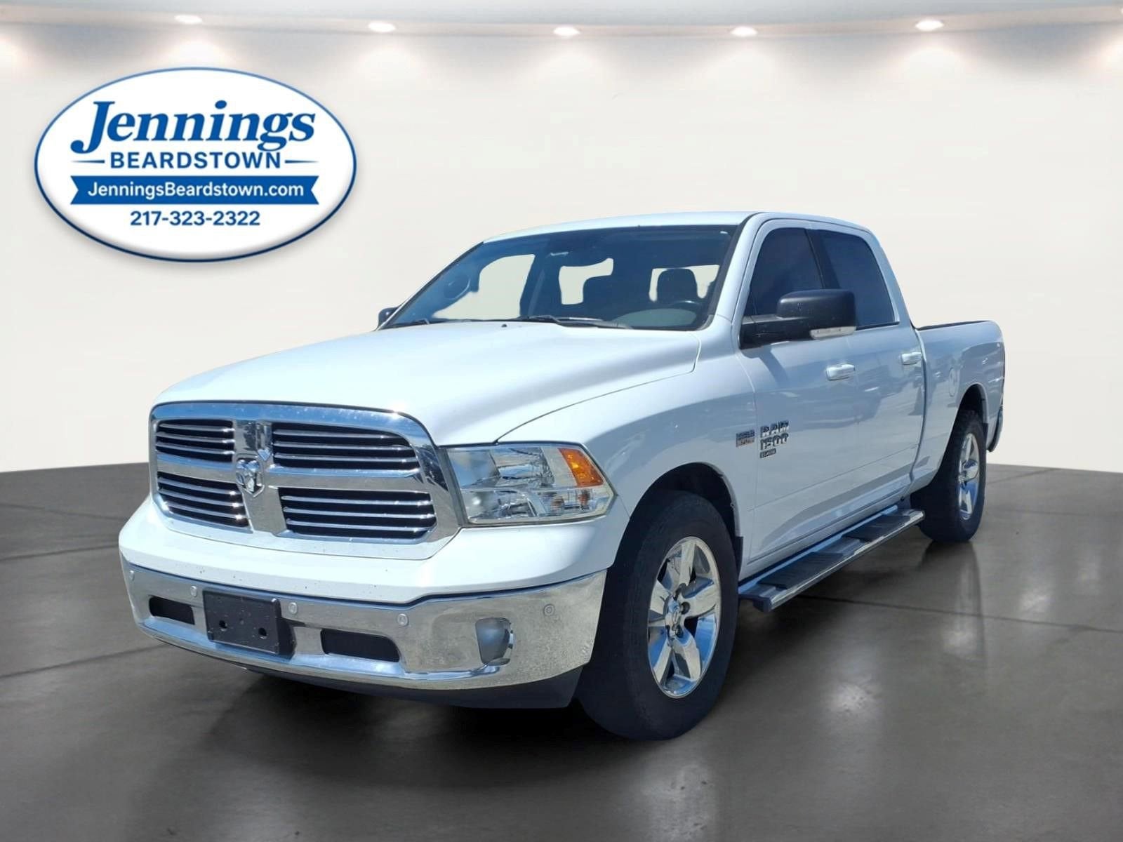 2019 RAM 1500 Classic Big Horn in White — front three-quarter view