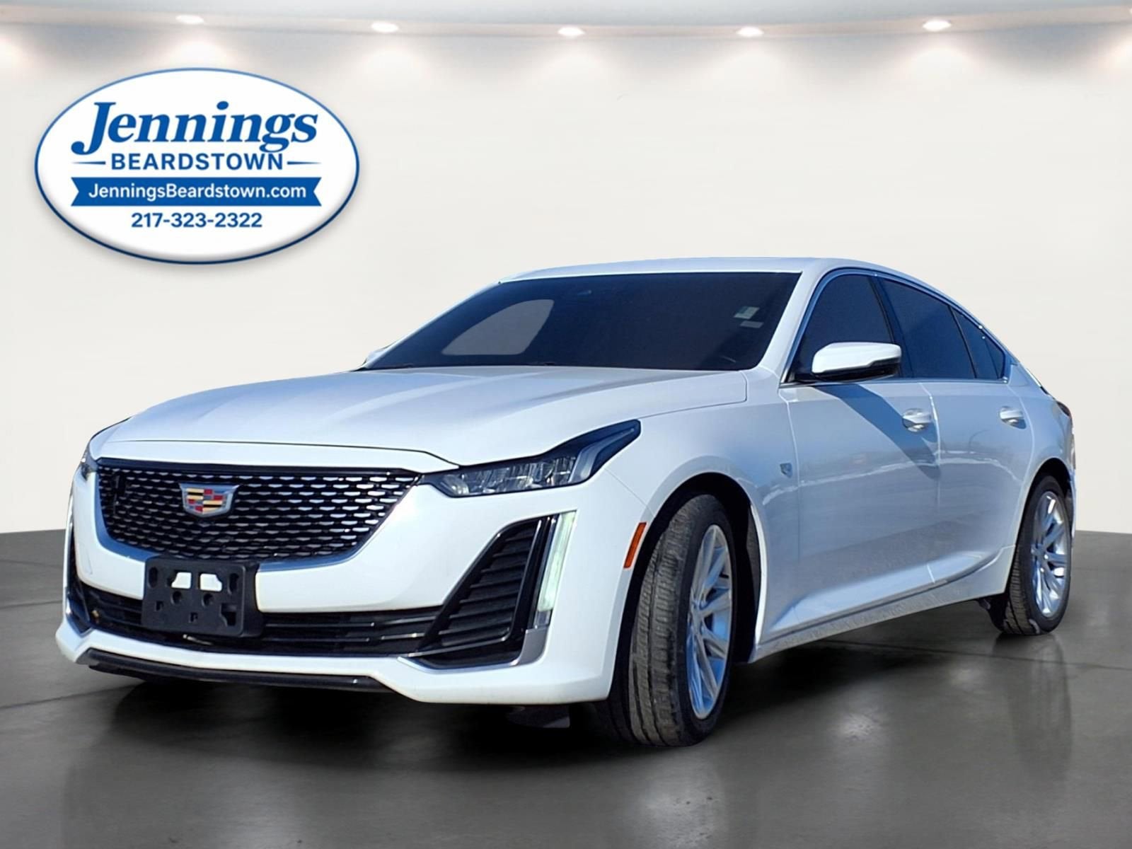 2022 Cadillac CT5 Luxury in Summit White — front three-quarter view