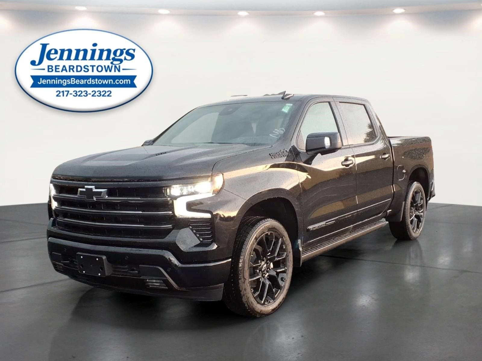 2026 Chevrolet Silverado 1500 High Country in Black — front three-quarter view