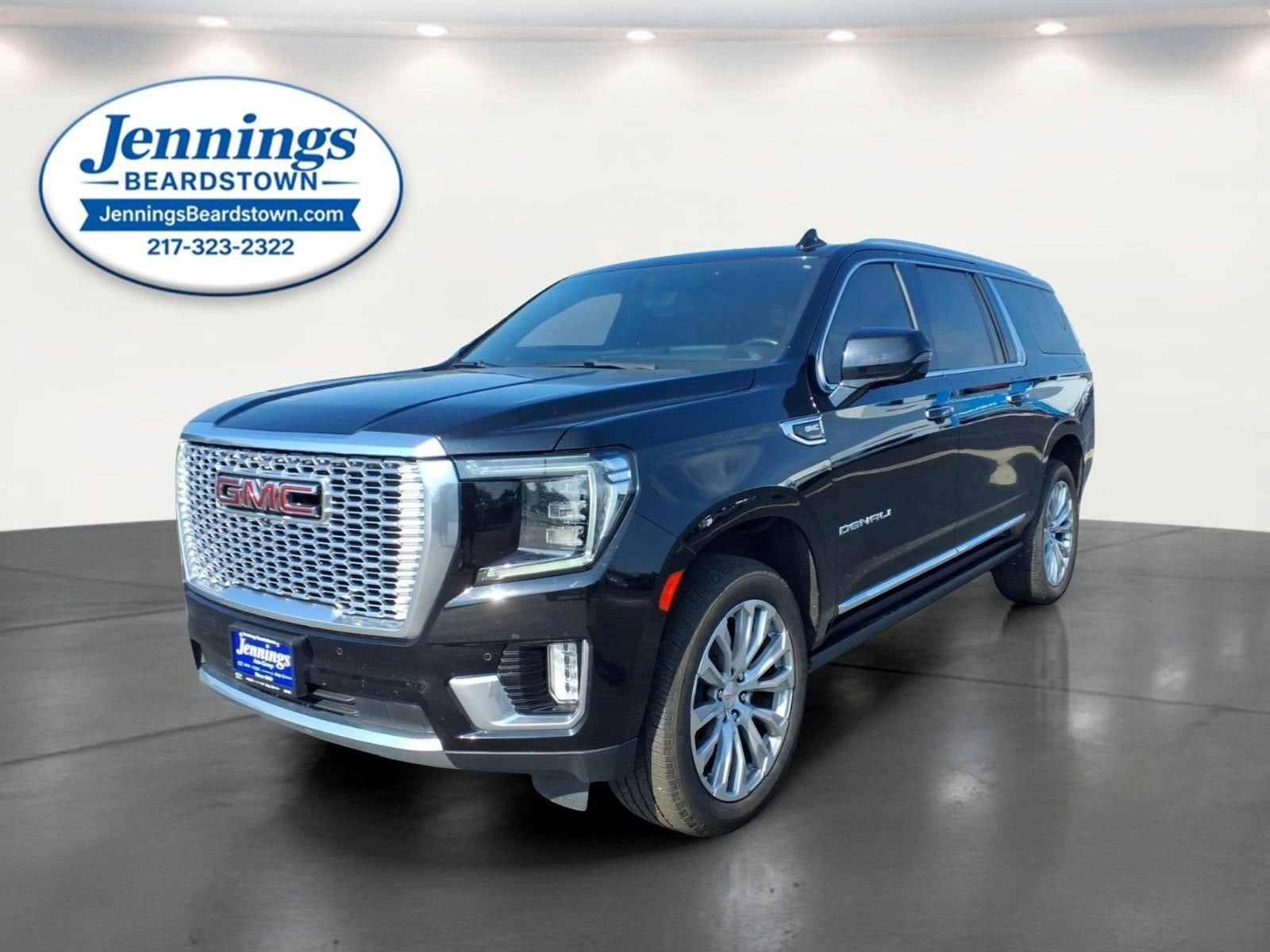 2022 GMC Yukon XL Denali in Onyx Black — front three-quarter view