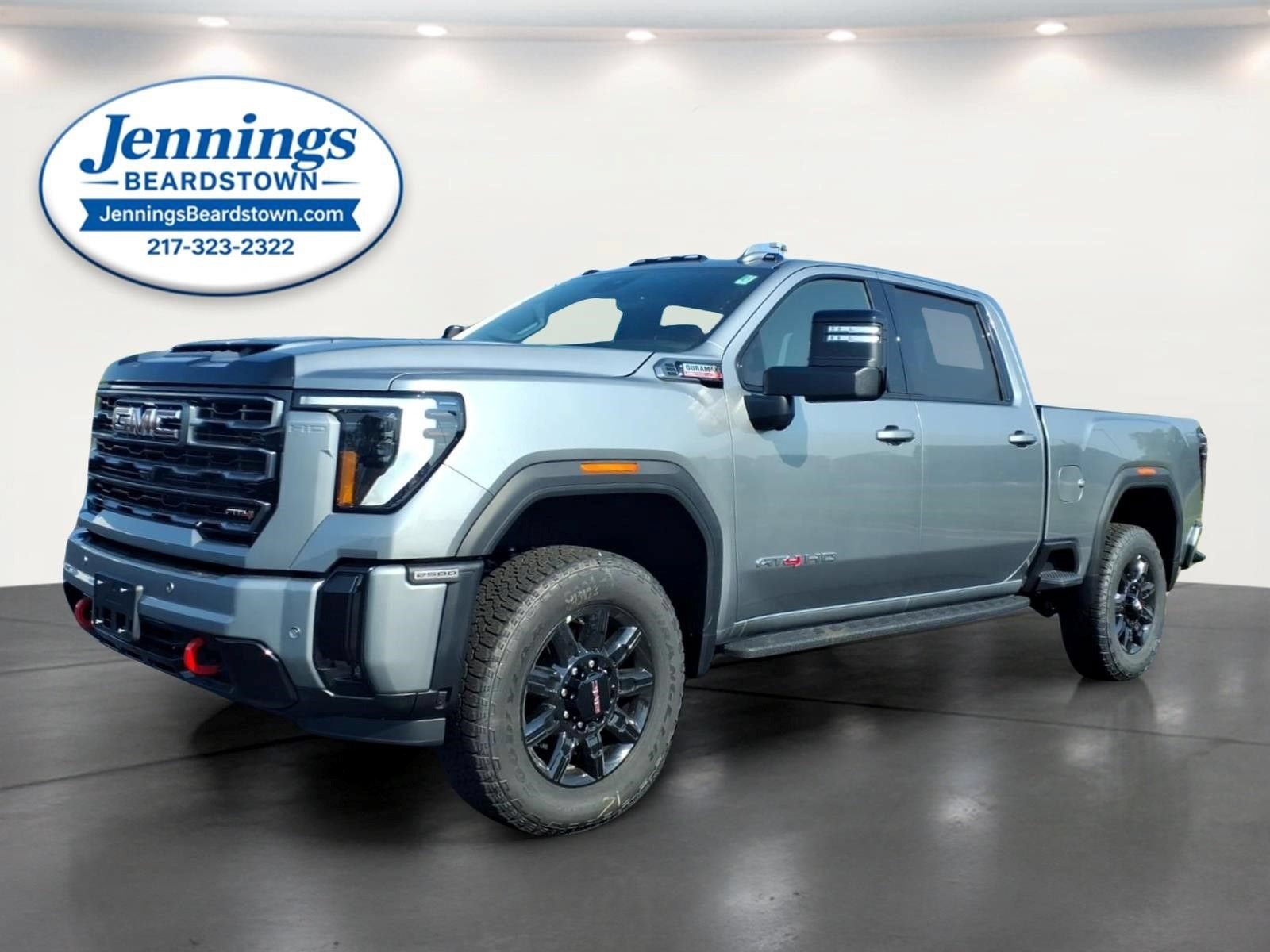 2026 GMC Sierra 2500 HD AT4 in Sterling Metallic — front three-quarter view