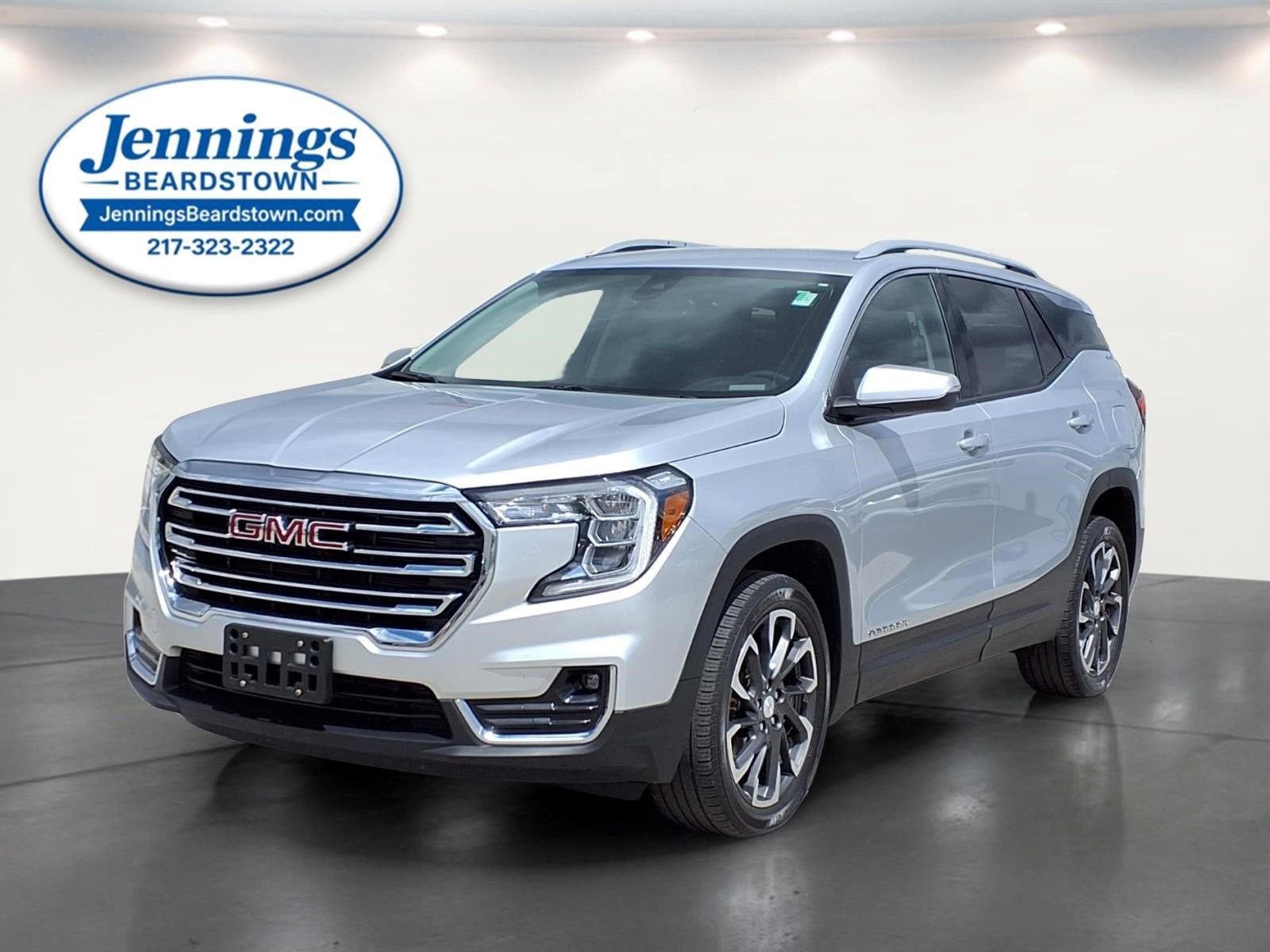 2022 GMC Terrain SLT in Quicksilver Metallic — front three-quarter view